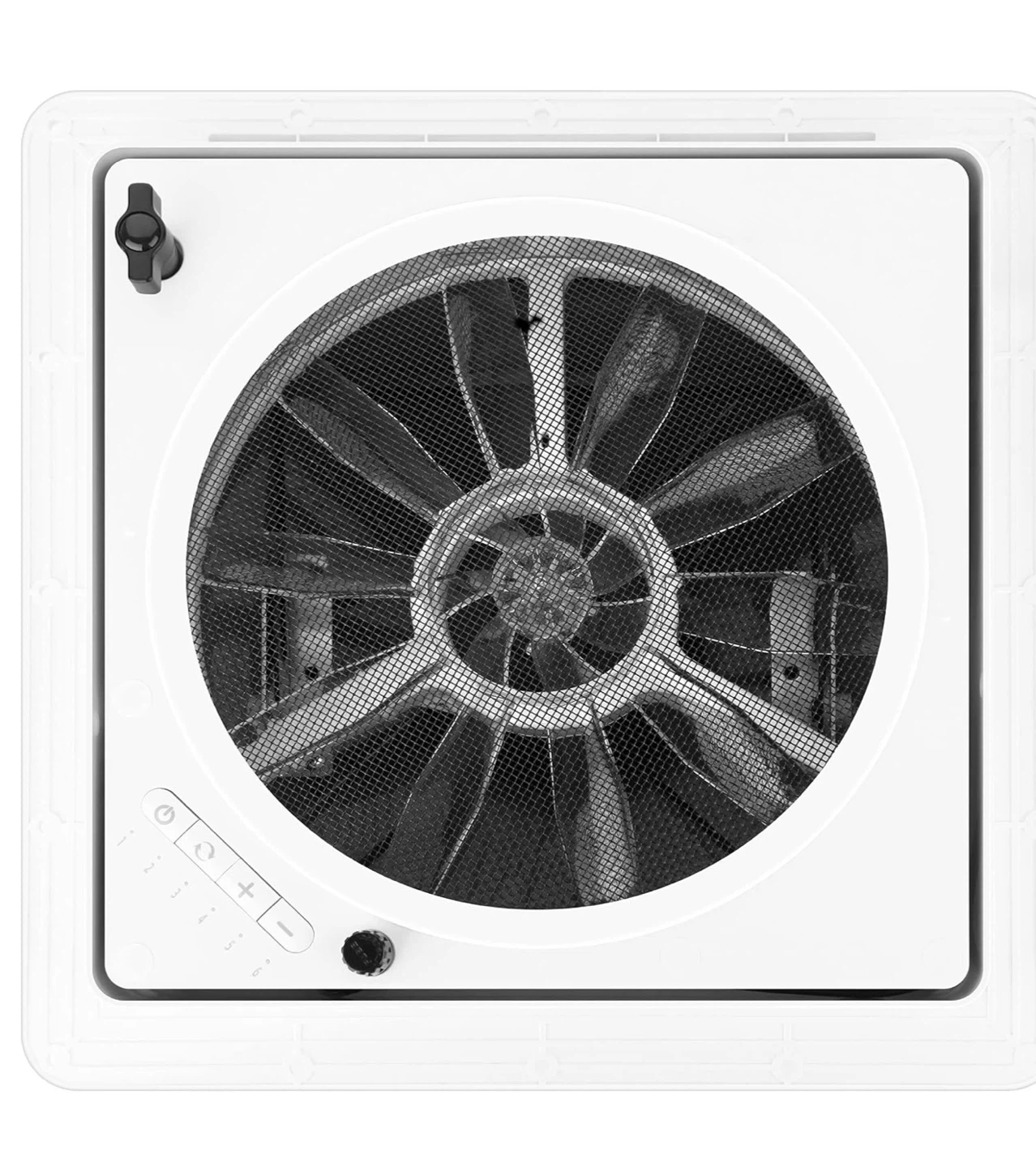 White RV Roof Vent Fan with Rain Hood - photo 5