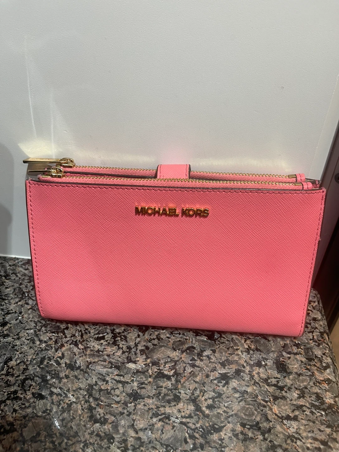 Michael Kors Pink Saffiano Leather Wristlet Wallet
