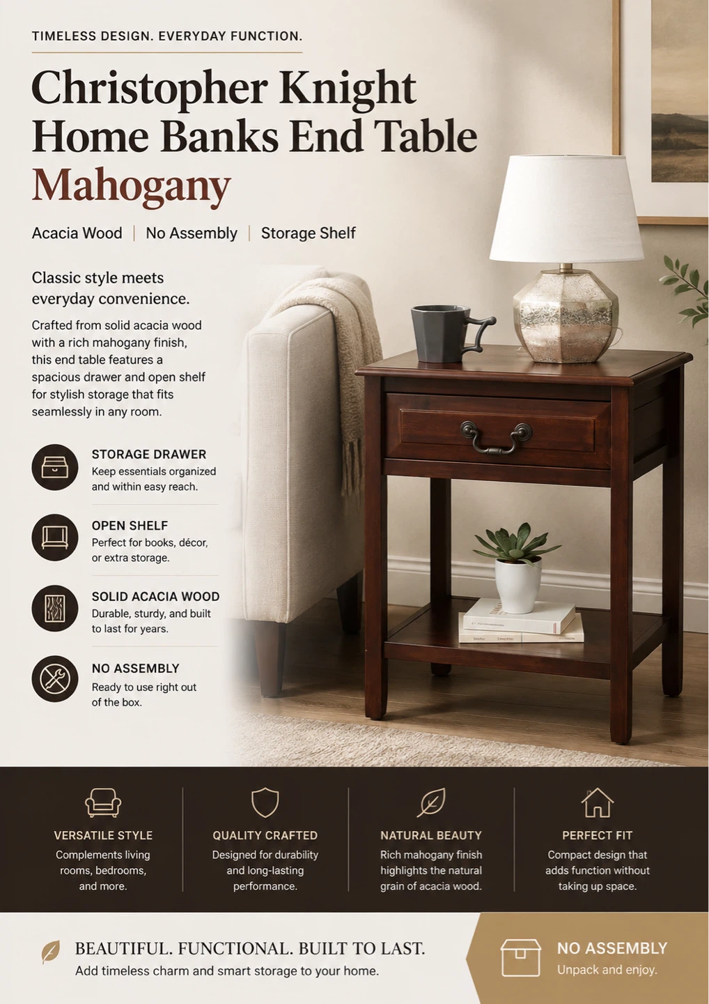 Christopher Knight Home Banks End Table - Mahogany