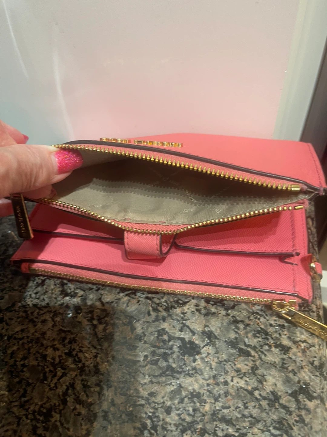 Michael Kors Pink Saffiano Leather Wristlet Wallet - photo 5