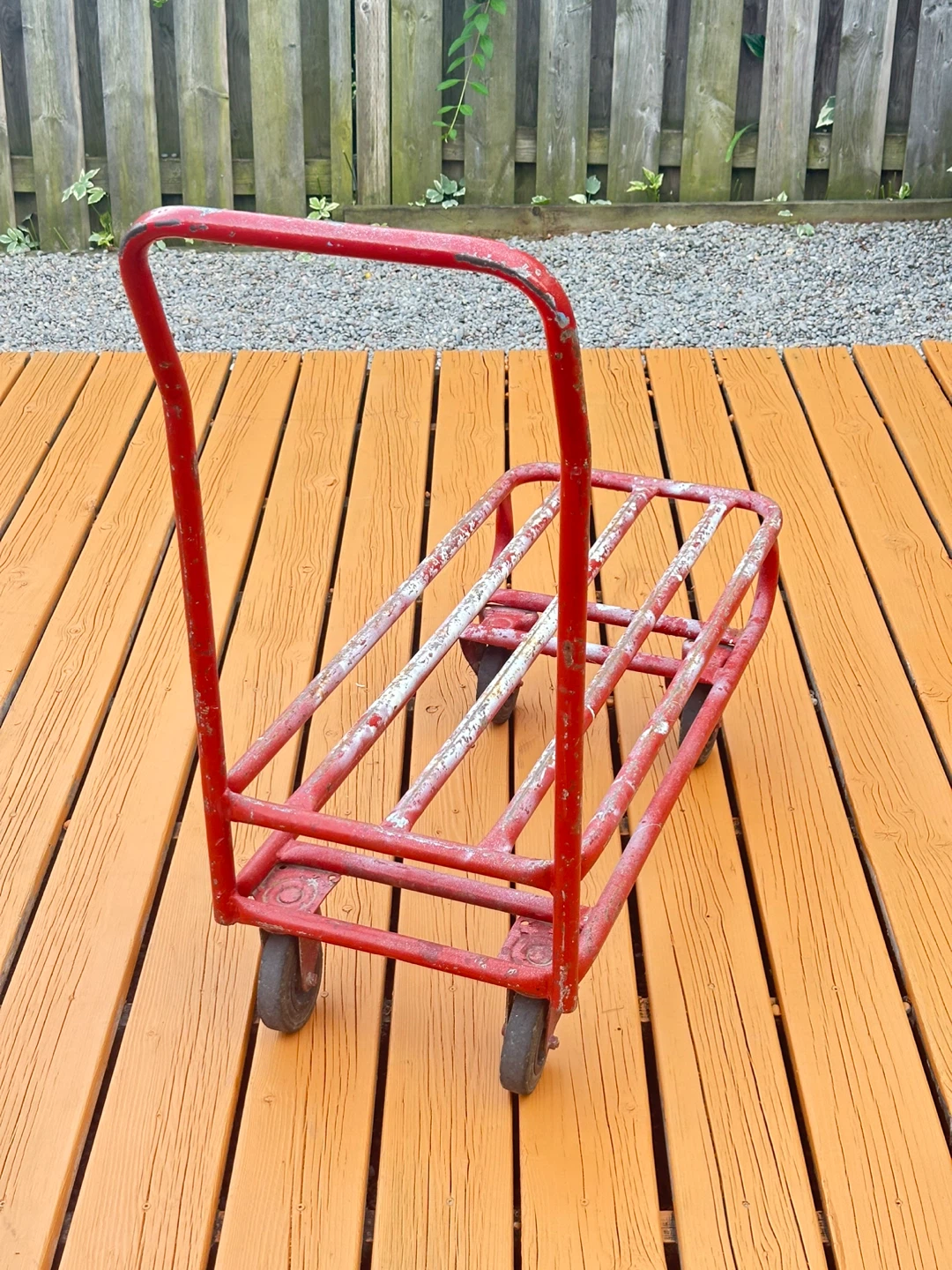 Red Metal Utility Cart