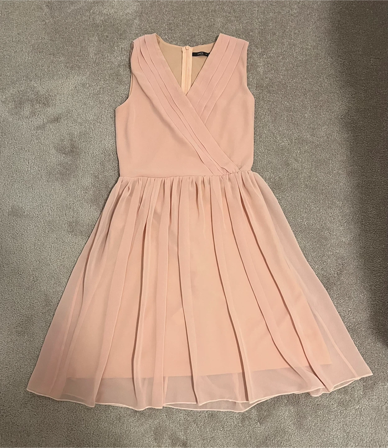 ARIN Pink Pleated Midi Dress Size 38