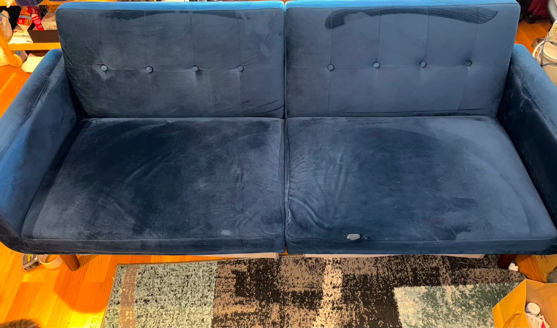 Blue Velvet sofa bed