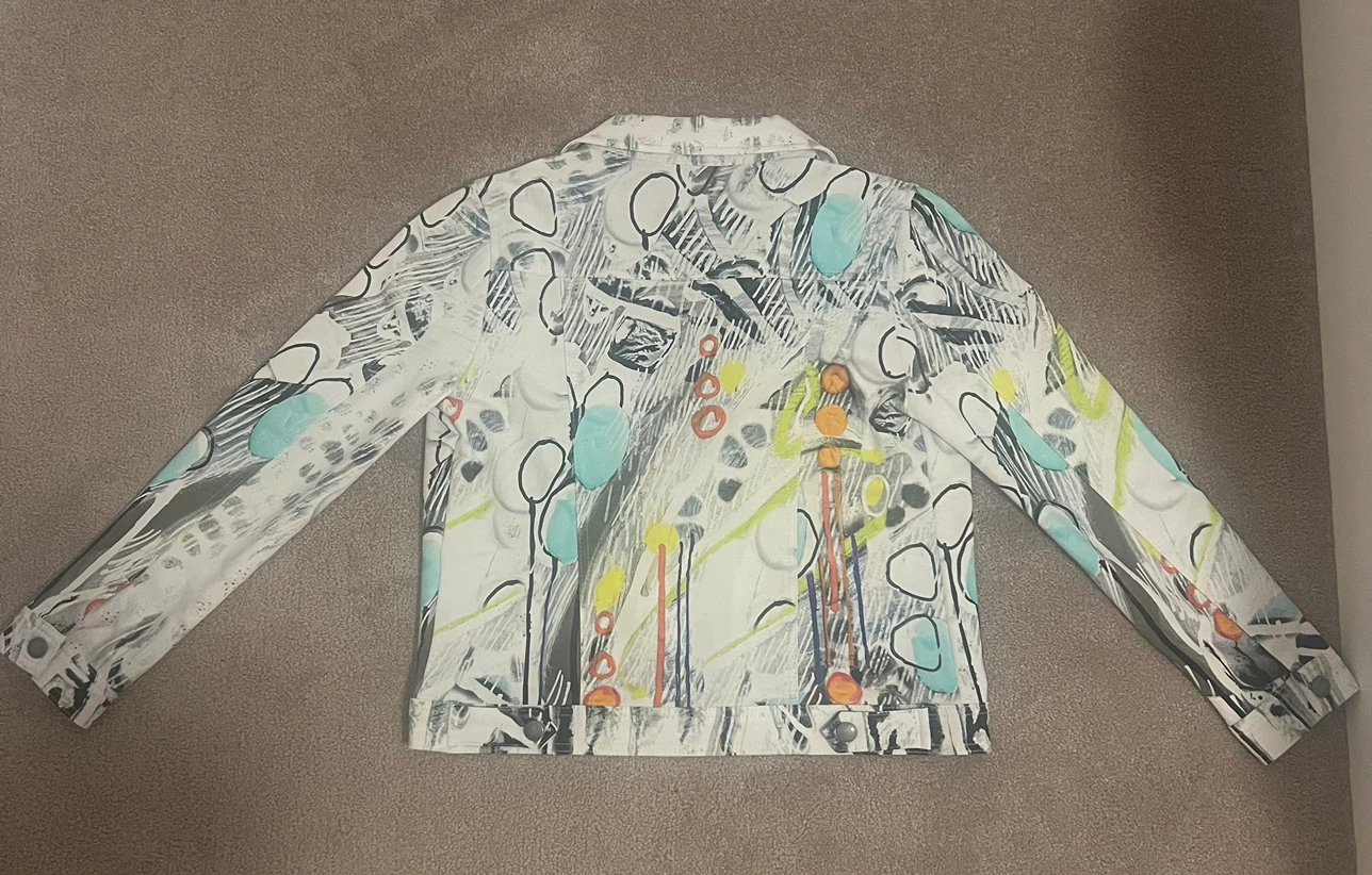 Artistic Print Denim Jacket - photo 5