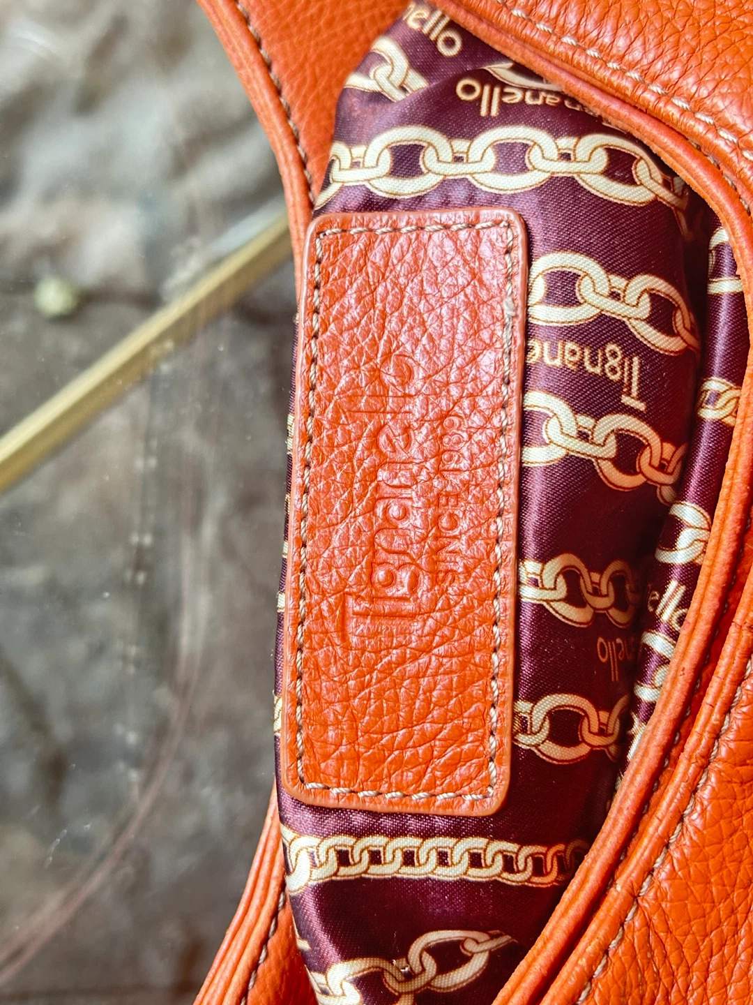 Tignanello Orange Leather Hobo Handbag - photo 2