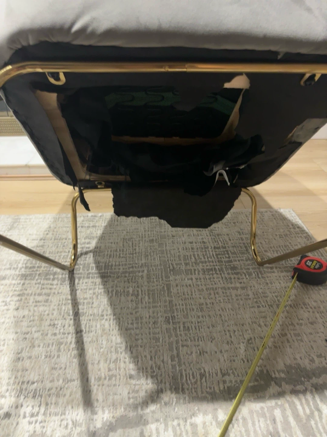 Grey Velvet Accent Chair with Gold Legs - photo 2