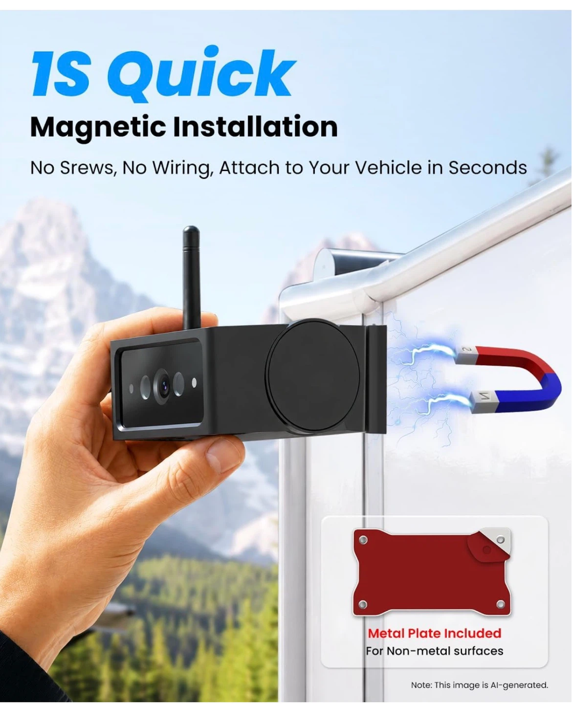 AUTO-VOX Magnetic Wireless Backup Camera with WiFi - photo 4