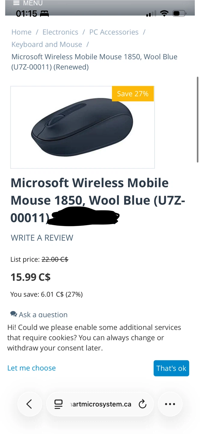 Microsoft Wireless Mobile Mouse 1850 Wool Blue - photo 2