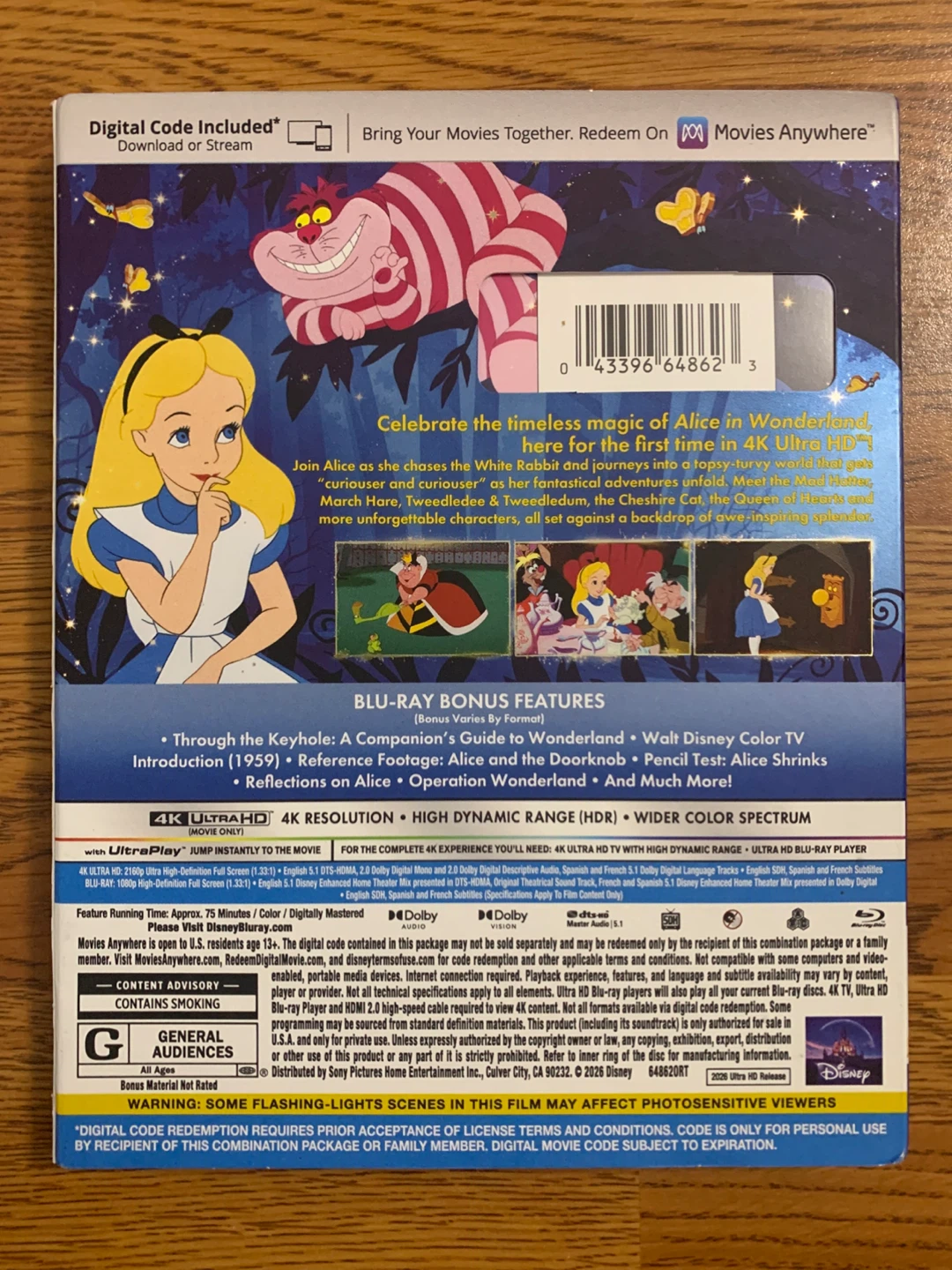 Alice in Wonderland 4K UHD Blu-ray Combo Pack - photo 2