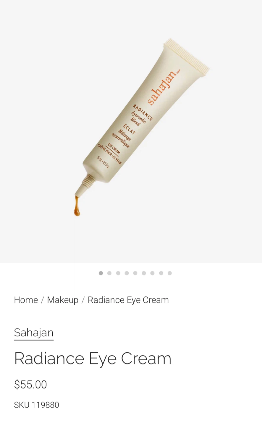 NEW in Box SAHAJAN Radiance Eye Cream
