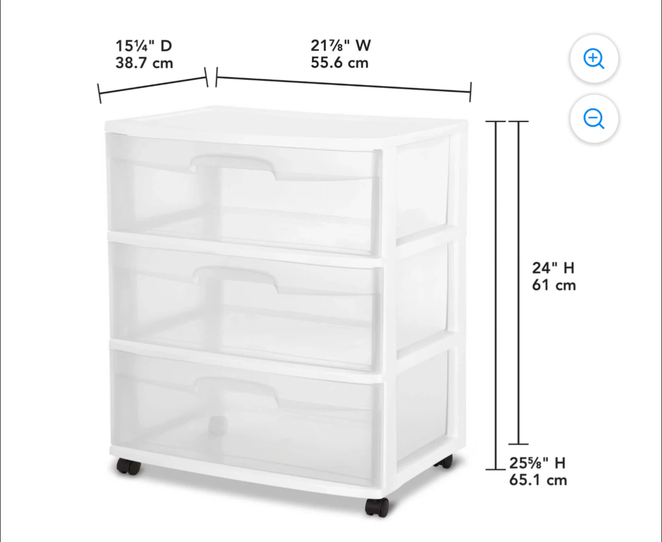 Sterilite 3-Drawer Rolling Storage Cart - photo 4