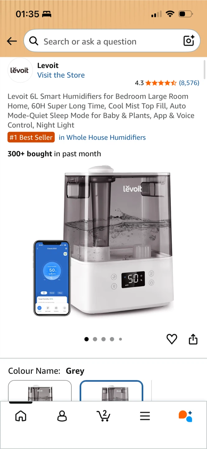 Levoit 6L Smart Humidifier Grey - photo 2