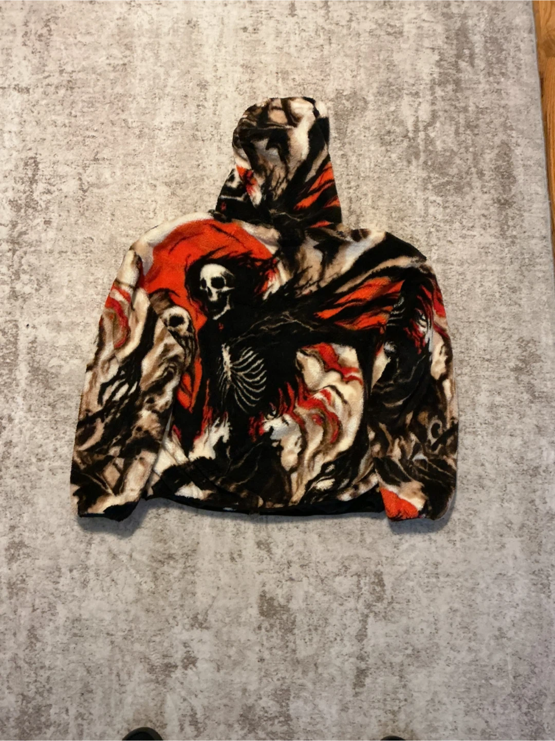 Voyage studios Fuzzy Skull Print Hoodie