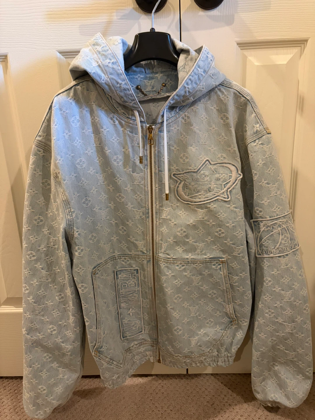 Louis Vuitton x NBA Monogram Denim Hoodie Jacket