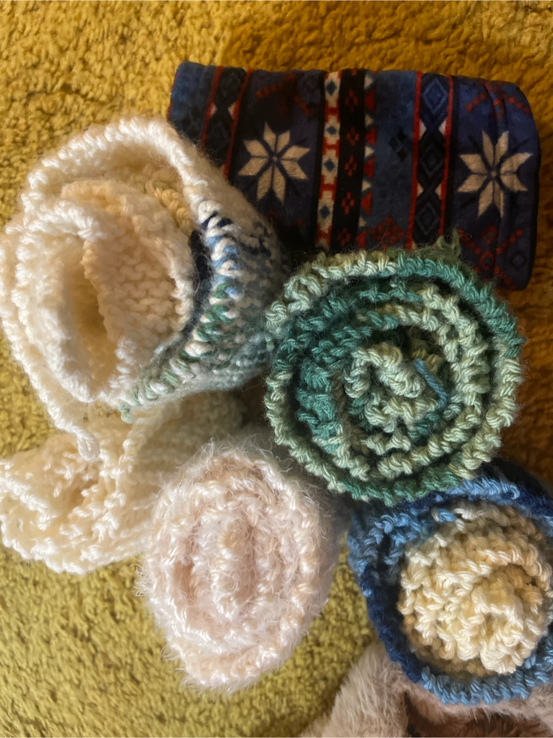 Bear Hooded Scarf + handmade muffler