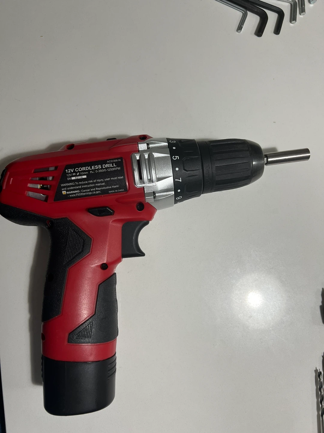 12V Cordless Drill with Mastercraft Bit Set