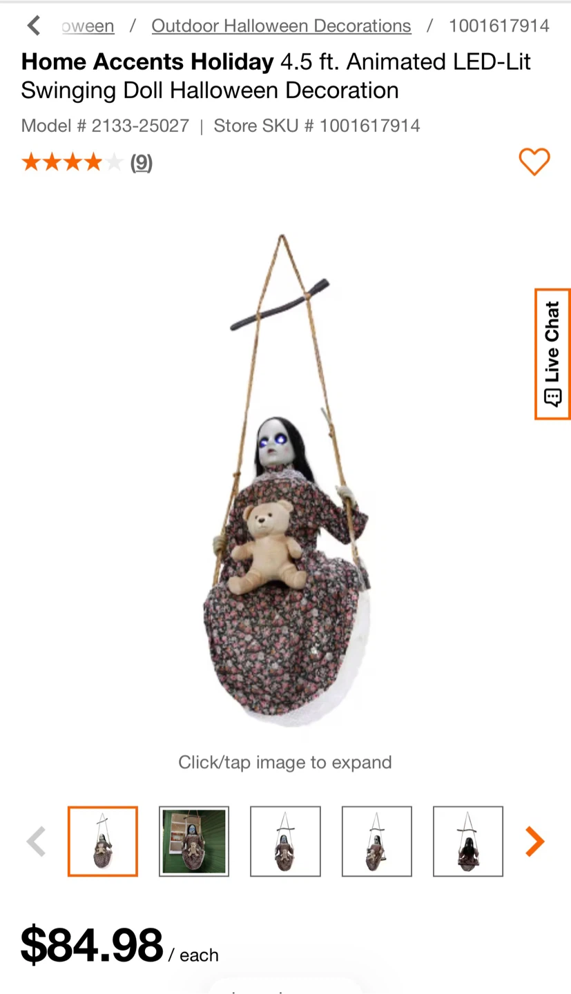 Halloween Swinging Doll Decoration. - photo 5