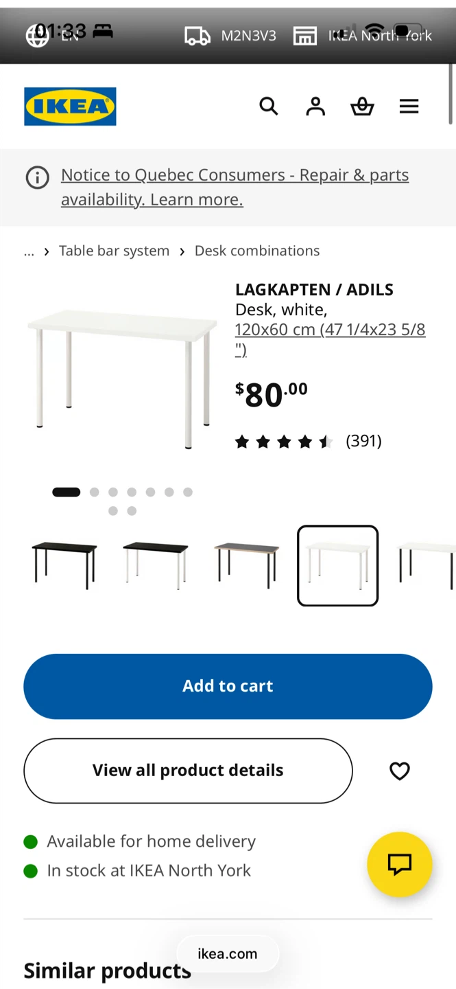 IKEA LAGKAPTEN Desk - White - photo 2