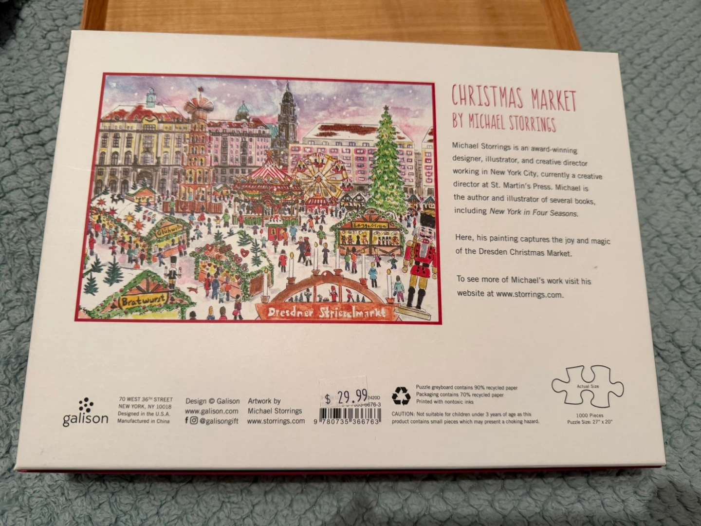 Galison Michael Storrings Christmas Market Puzzle - 1000 Pieces - photo 2