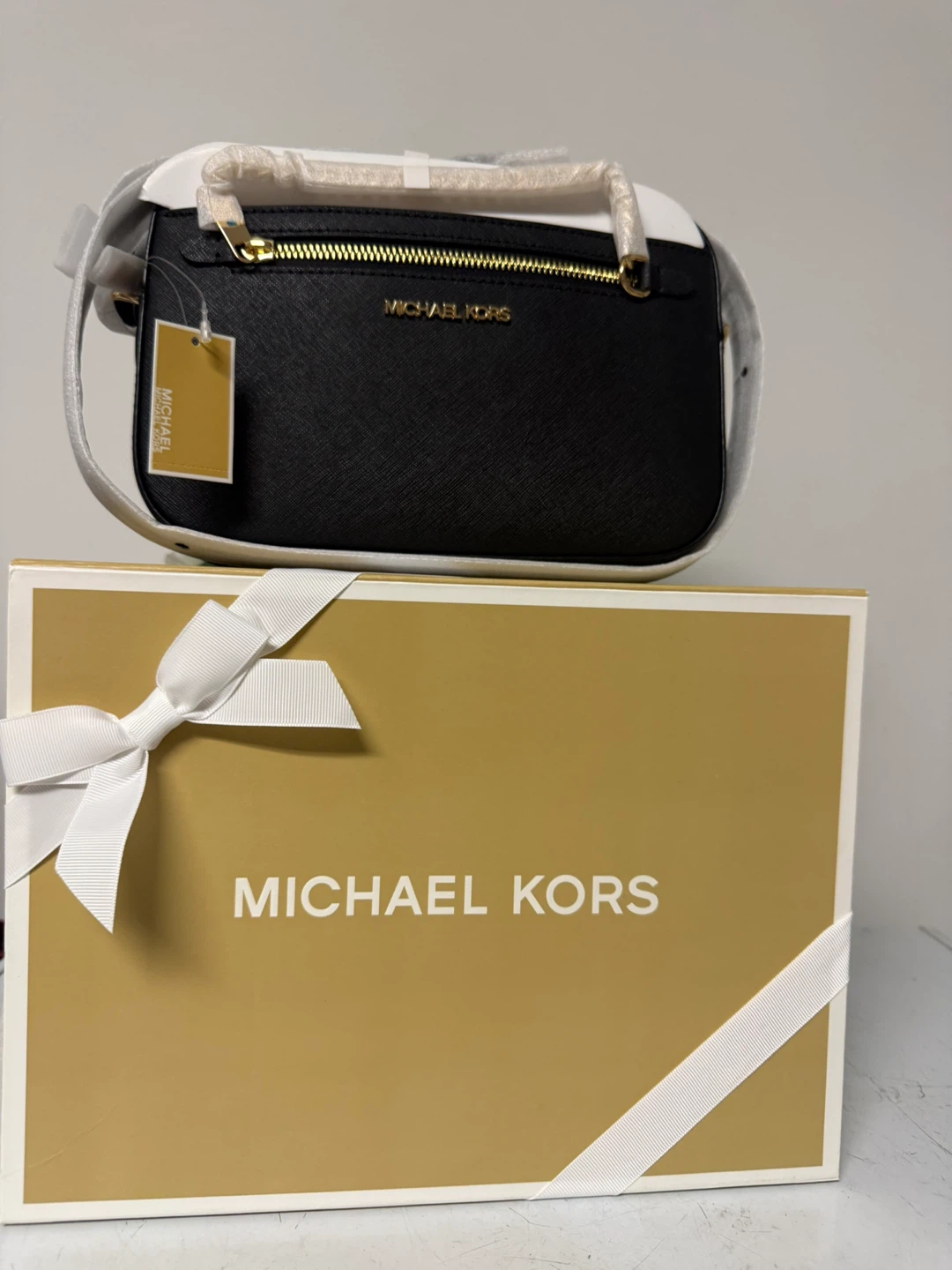 Michael Kors Black Leather Camera Bag