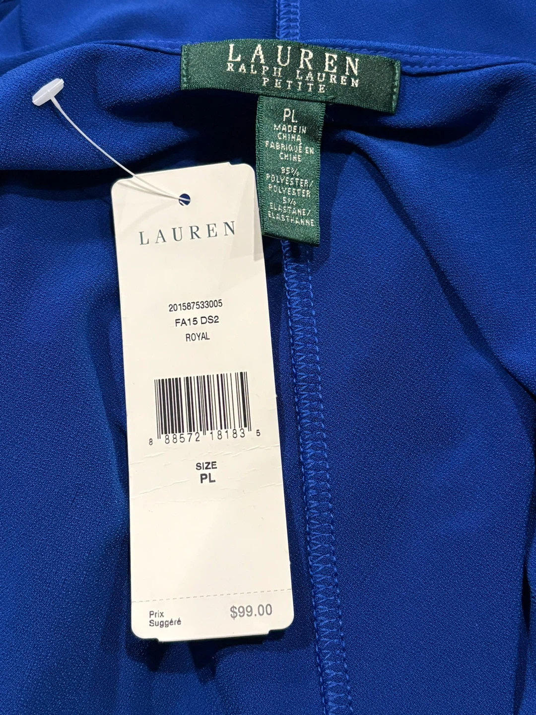 Lauren Ralph Lauren Petite Royal Blue Long Sleeve Top Size PL - photo 4