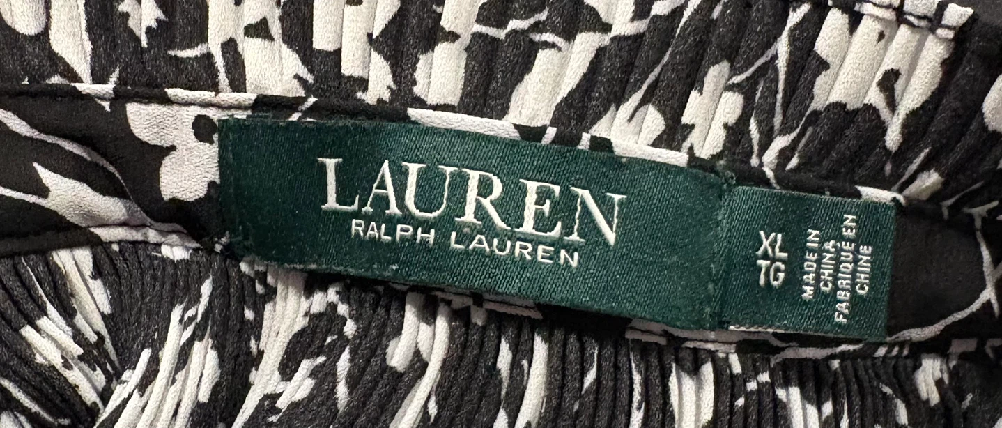 XL Lauren Ralph Lauren Black Floral Pleated Top - XL - photo 3