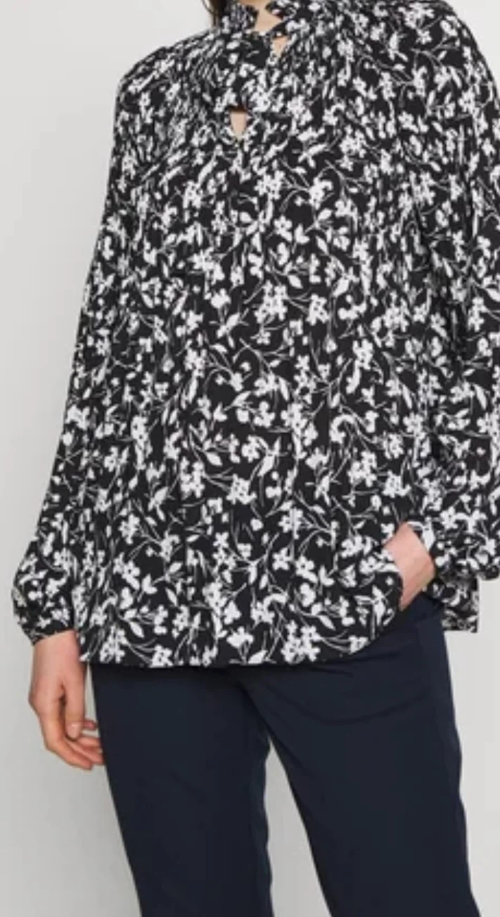 XL Lauren Ralph Lauren Black Floral Pleated Top - XL - photo 4