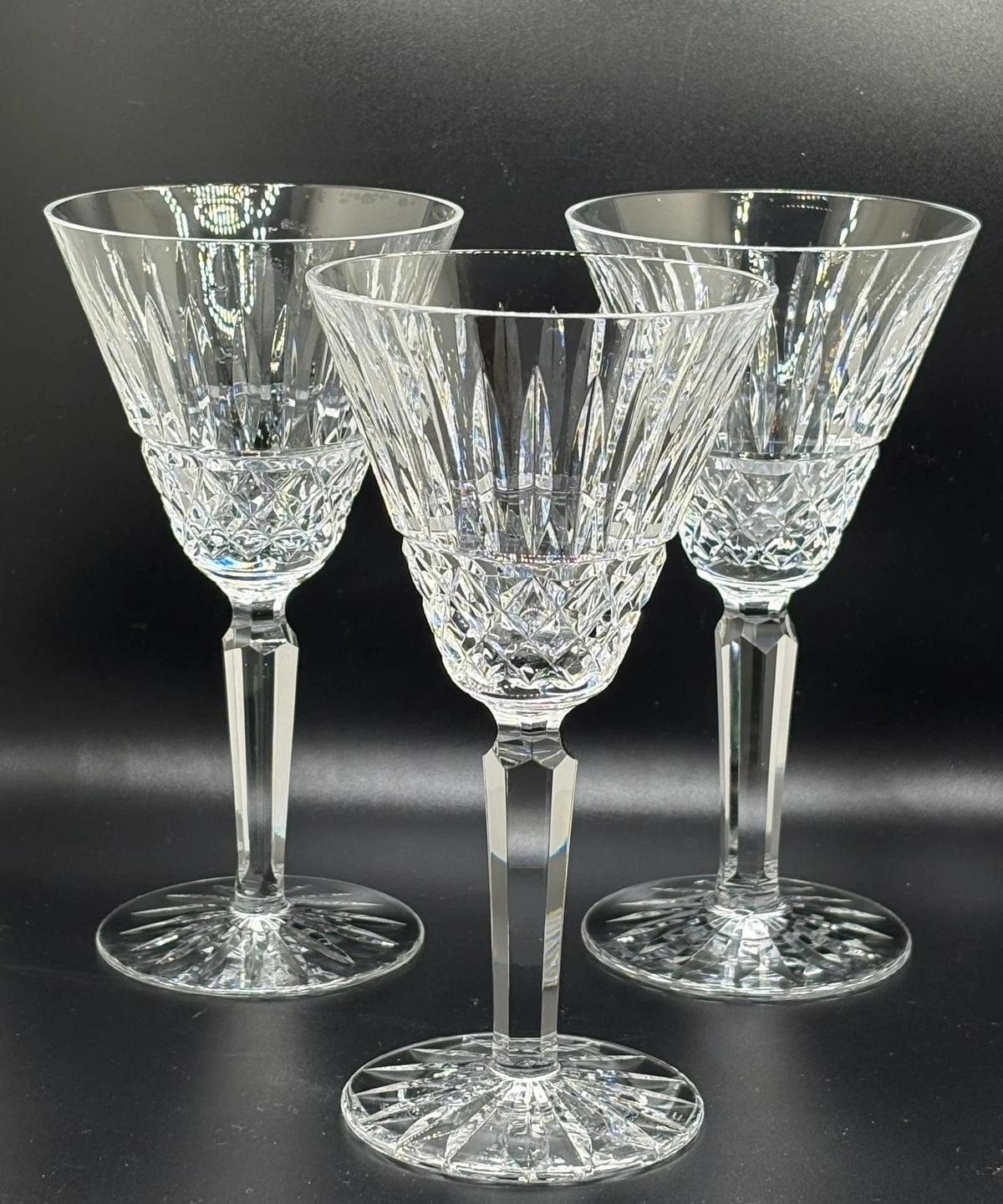 Signed Set of 3 Crystal Waterford Maeve Wine Glasses