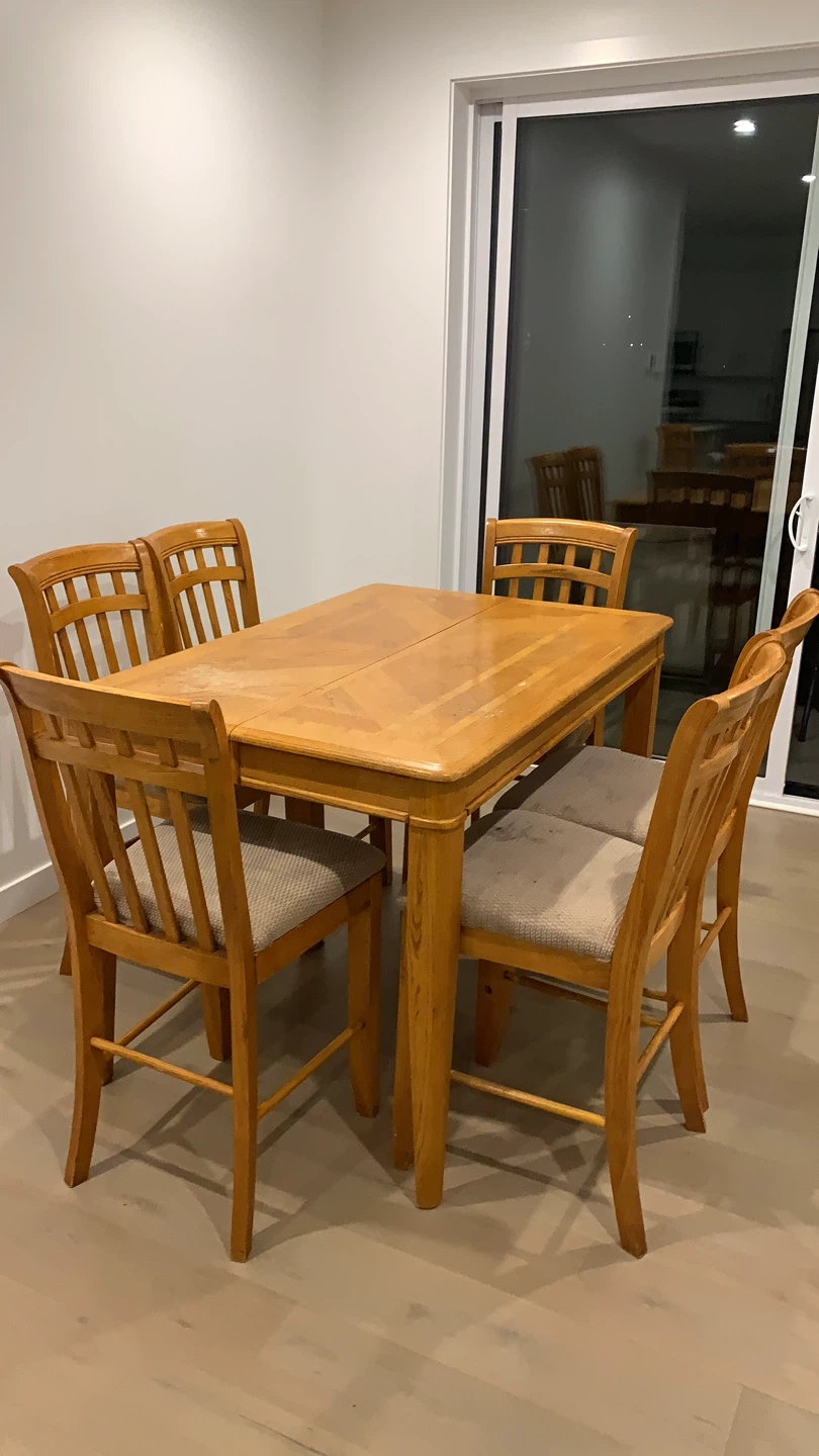 Wooden Dining Table with 8 Chairs