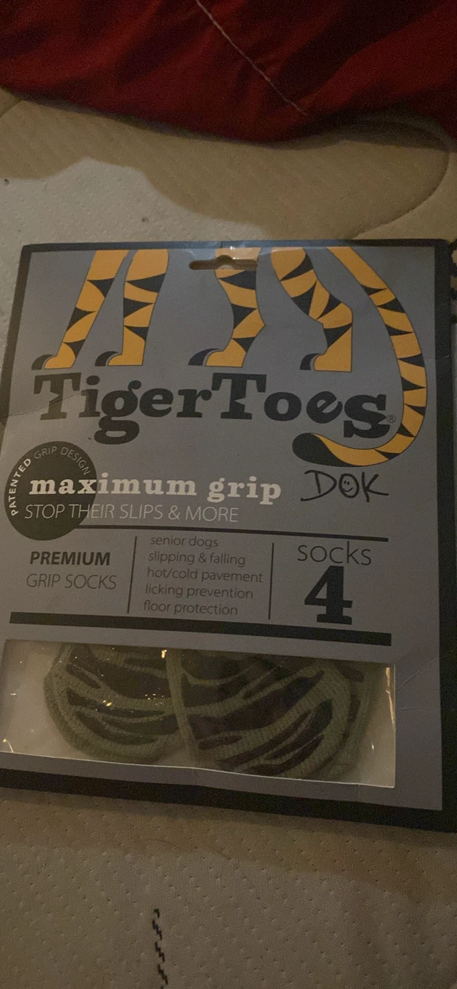 TigerToes Maximum Grip Dog Socks - 4 Pack