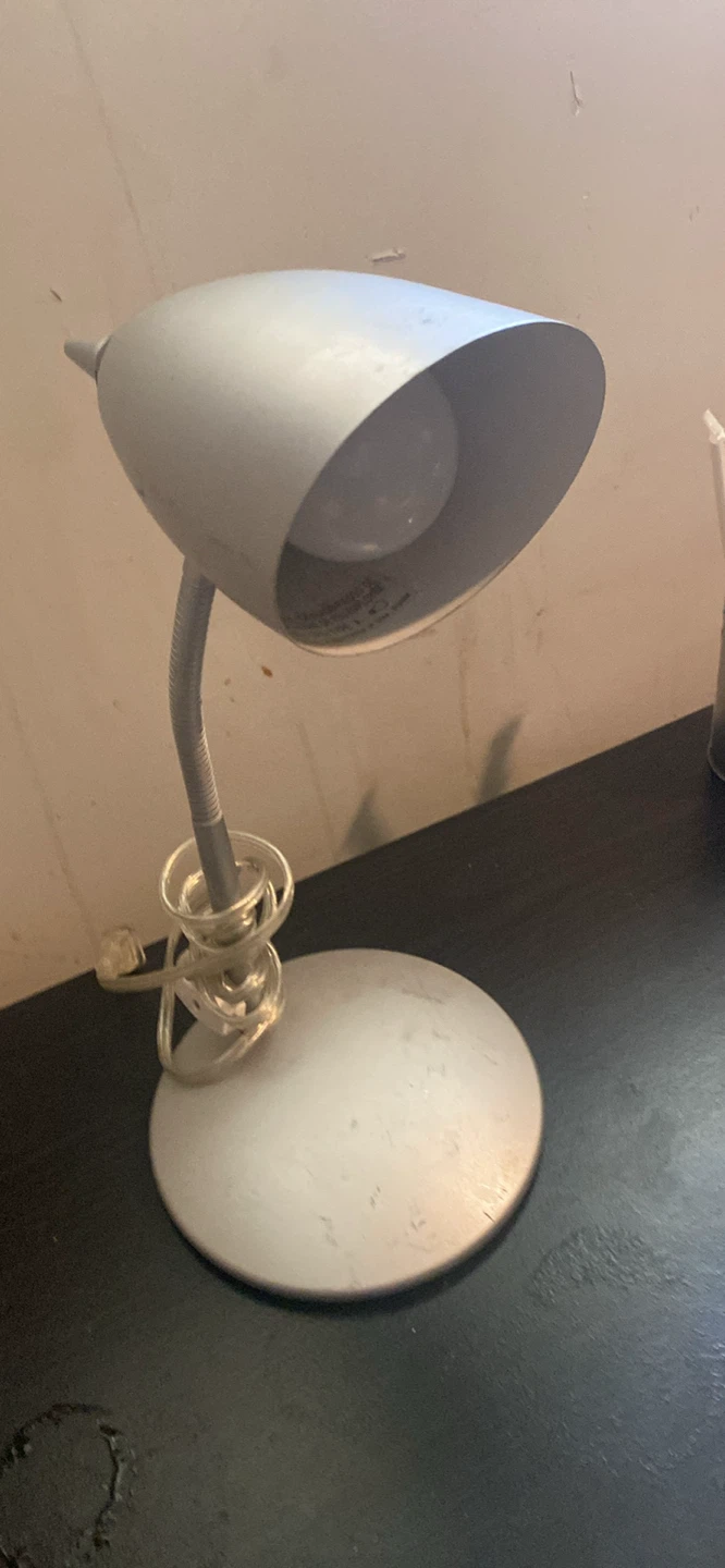 Silver Gooseneck Desk Lamp
