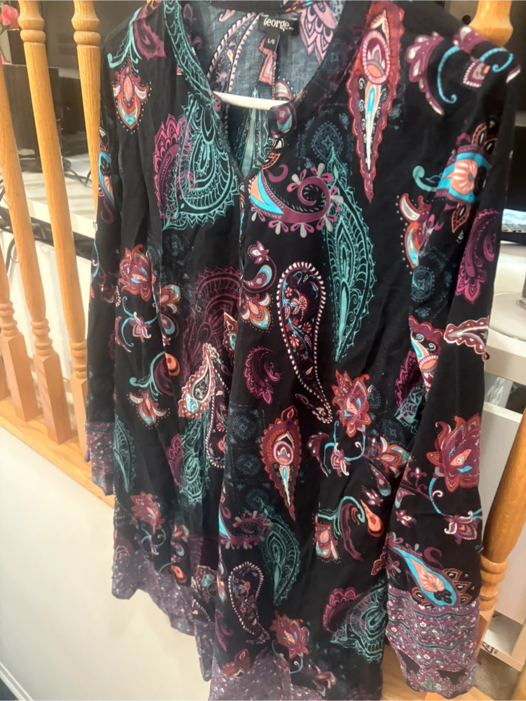 George Women's Paisley Print Long Sleeve Tunic - photo 4