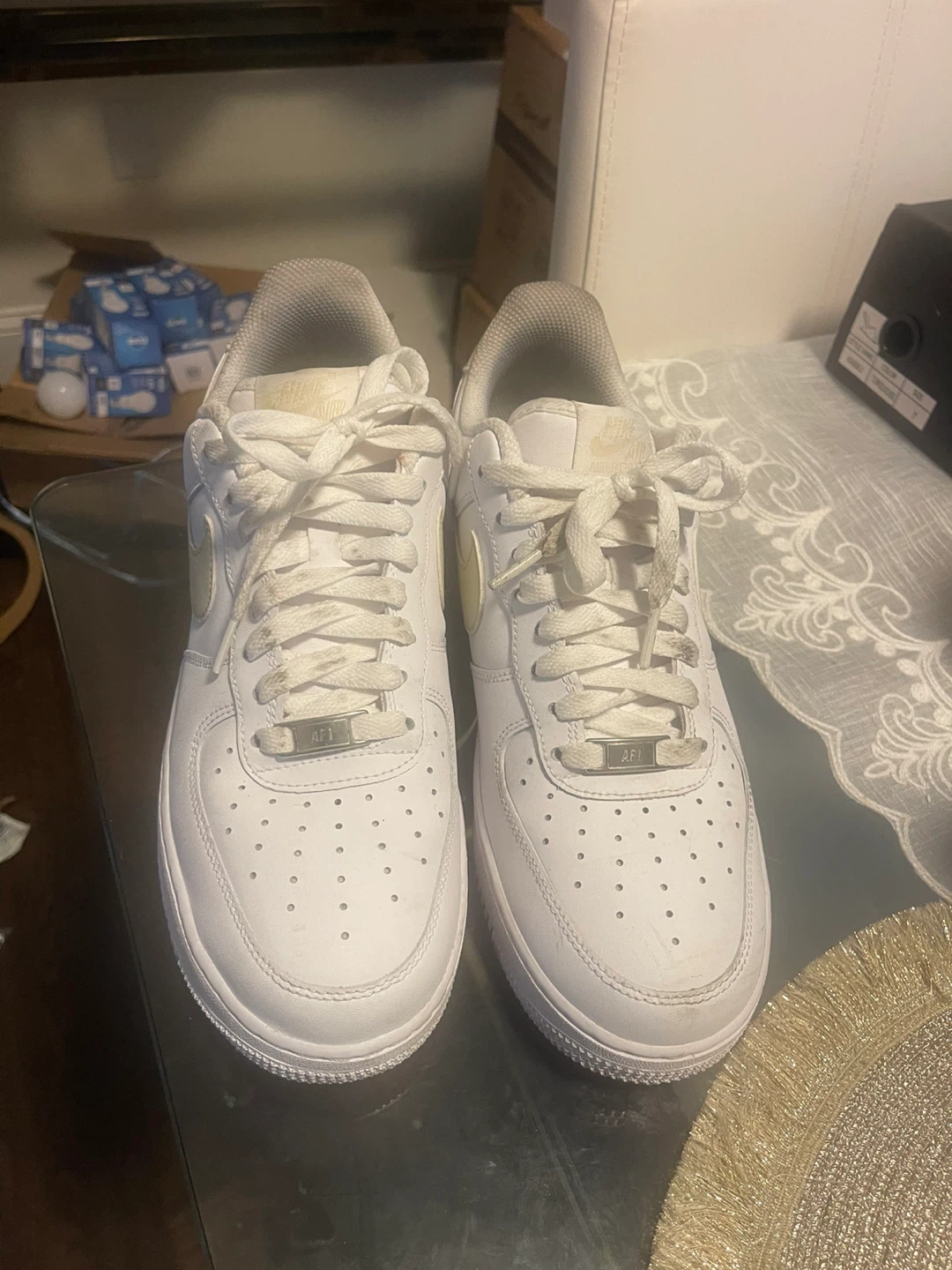 Nike Air Force 1 Low White/Pale Yellow Sneakers - photo 2