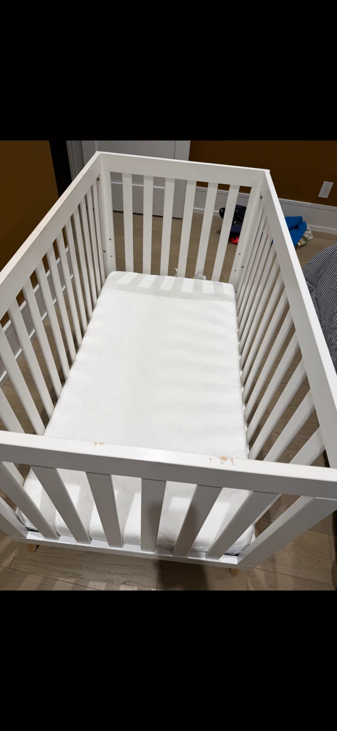 White Baby Crib with Mattress - photo 2