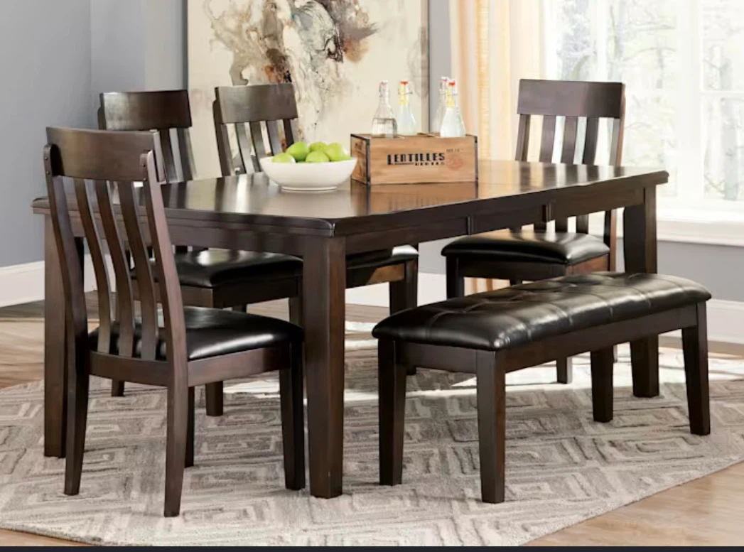 Dark Wood Dining Table with Extension - photo 4