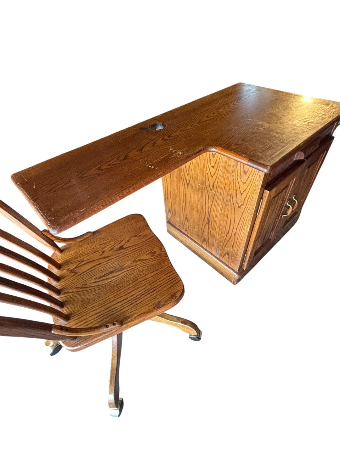 Solid Wood Executive Desk with Swivel Chair - photo 4