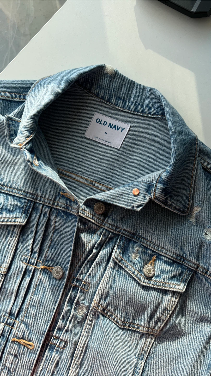 [NEW] Old Navy Distressed Denim Jacket - Medium - photo 4