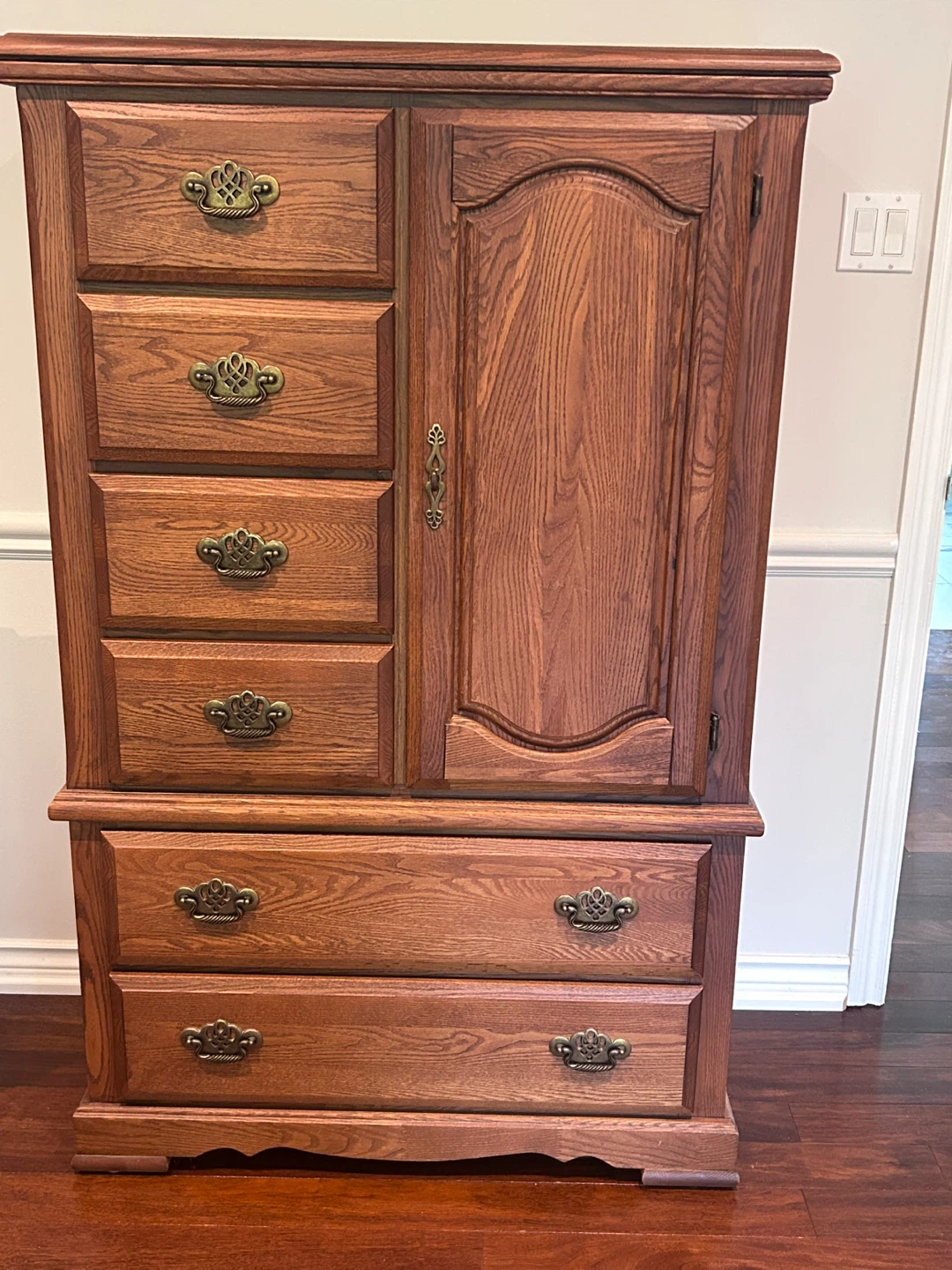 Solid Wood Dresser with Cabinet