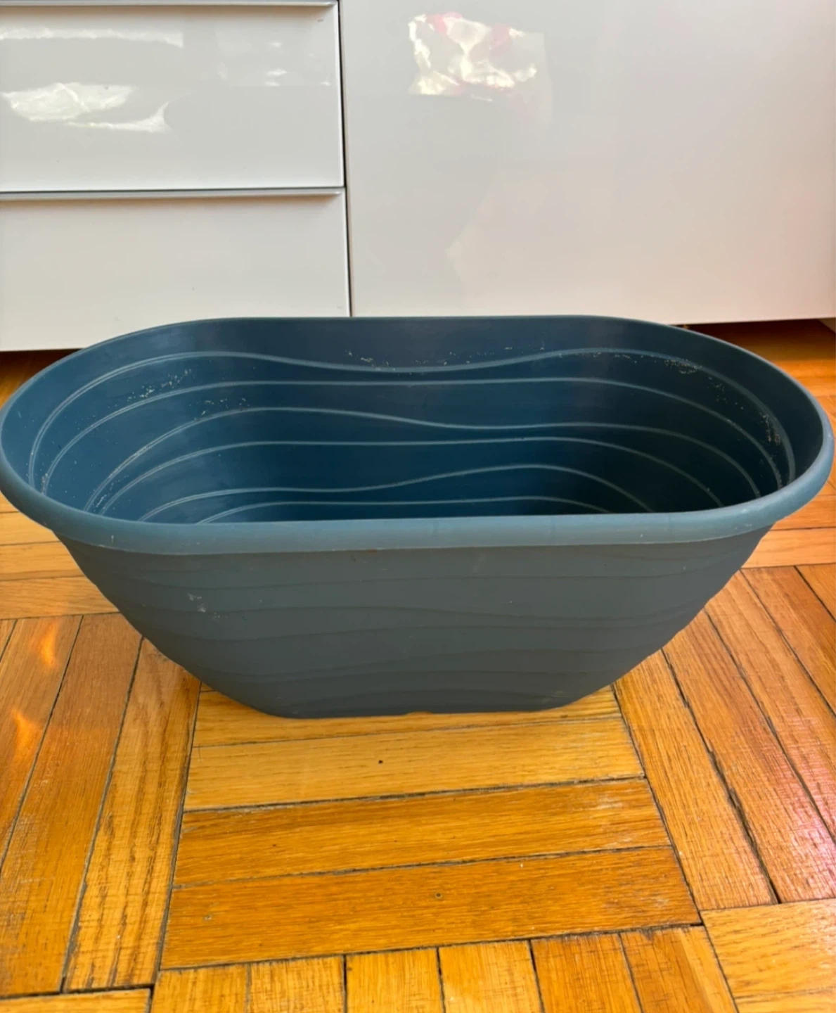 Blue Oval Planter Pot