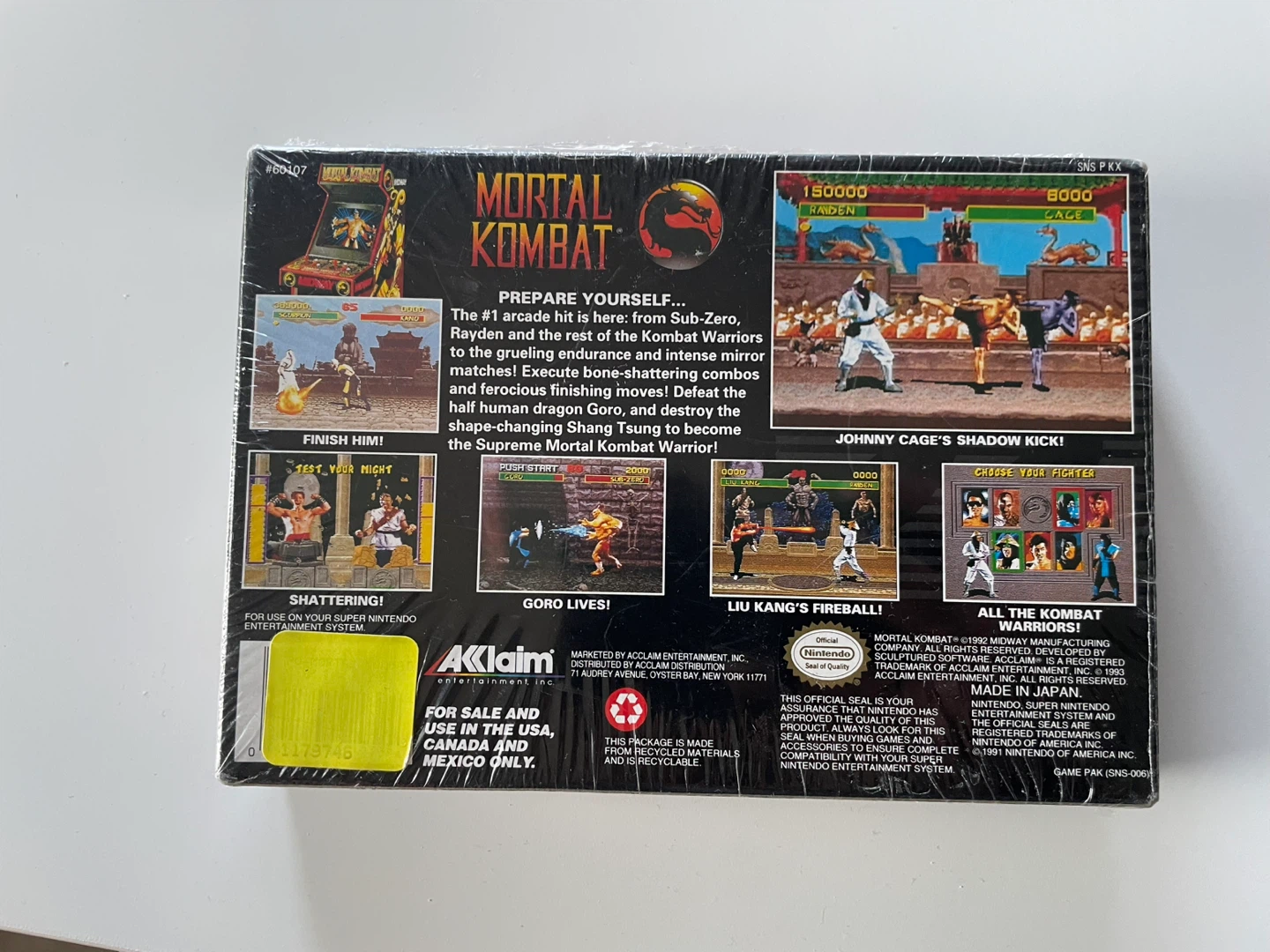 Mortal Kombat Competition Edition Super Nintendo Game - photo 2