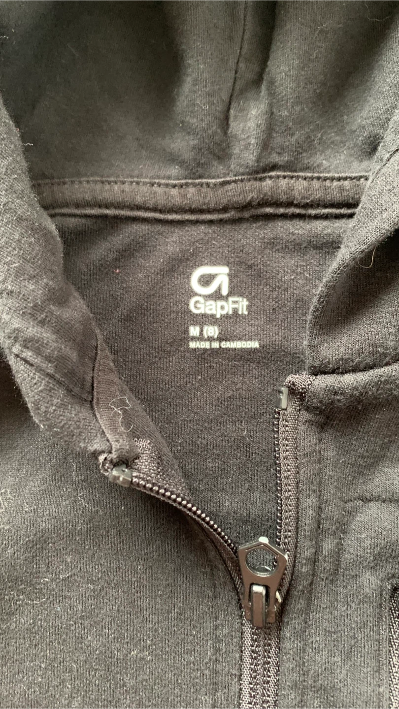 Kids GapFit Black Zip-Up Hoodie - Size M (8) - photo 2