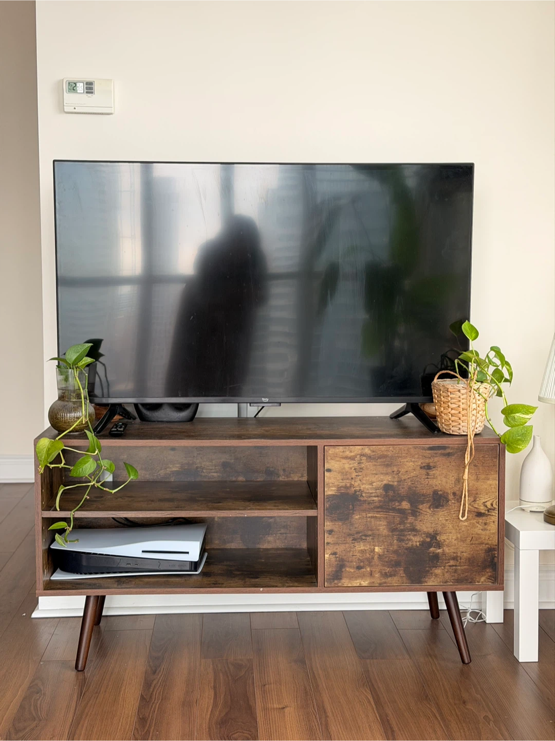 Rustic Wood TV Stand with Storage