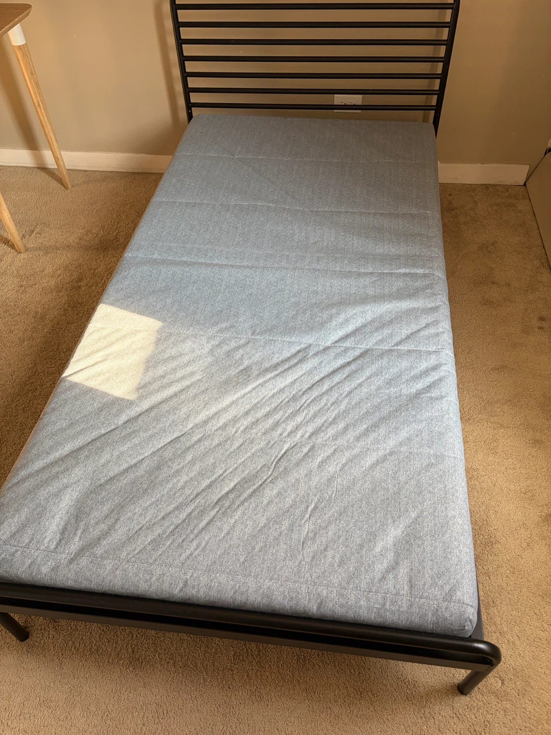 Zinus Twin Metal Bed Frame with Wooden Slats