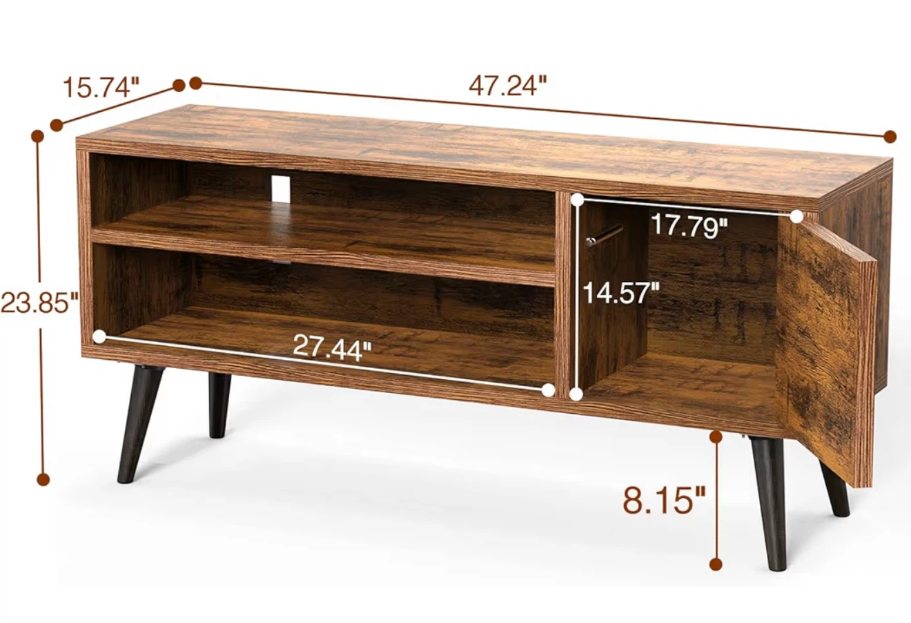 Rustic Wood TV Stand with Storage - photo 5