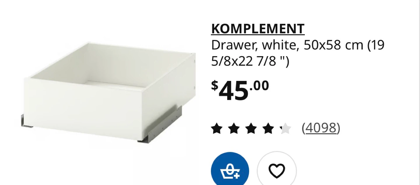 IKEA PAX Wardrobe Frame with KOMPLEMENT Drawers - photo 5