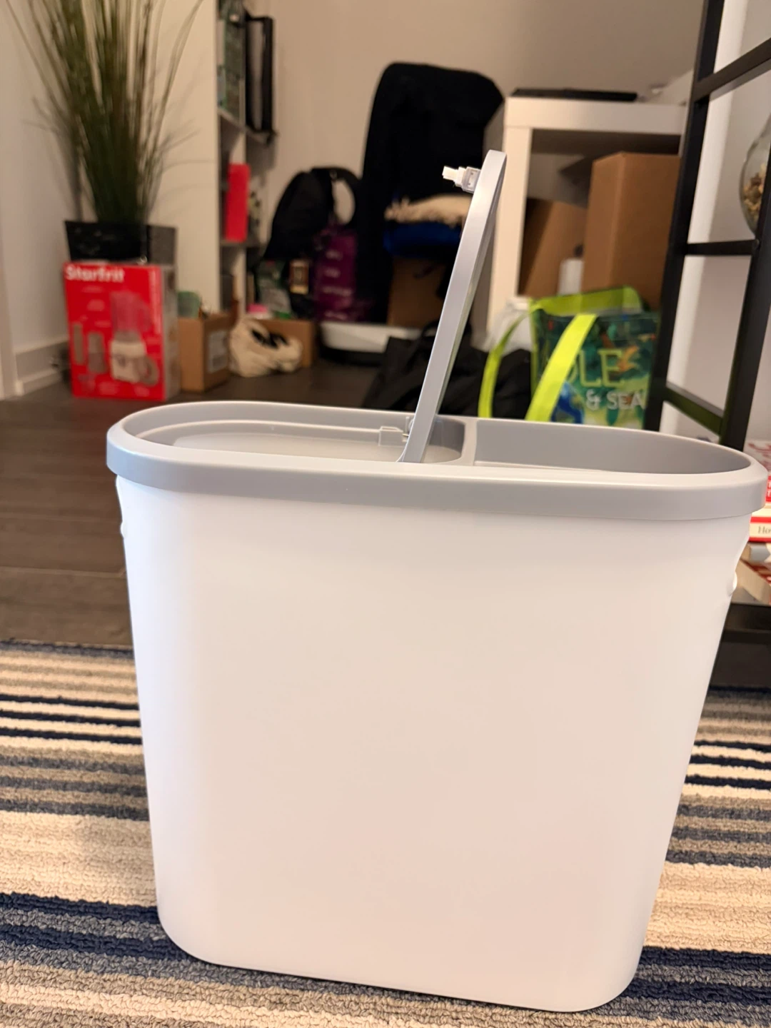 White and Grey Dual Compartment Bin - photo 2