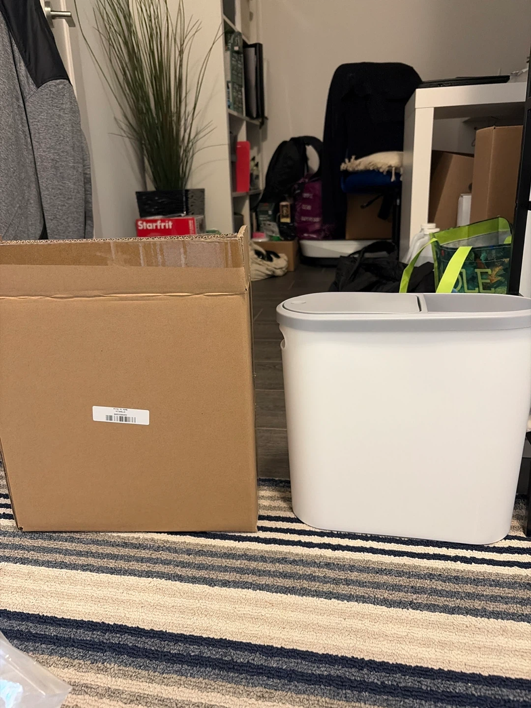 White and Grey Dual Compartment Bin - photo 4