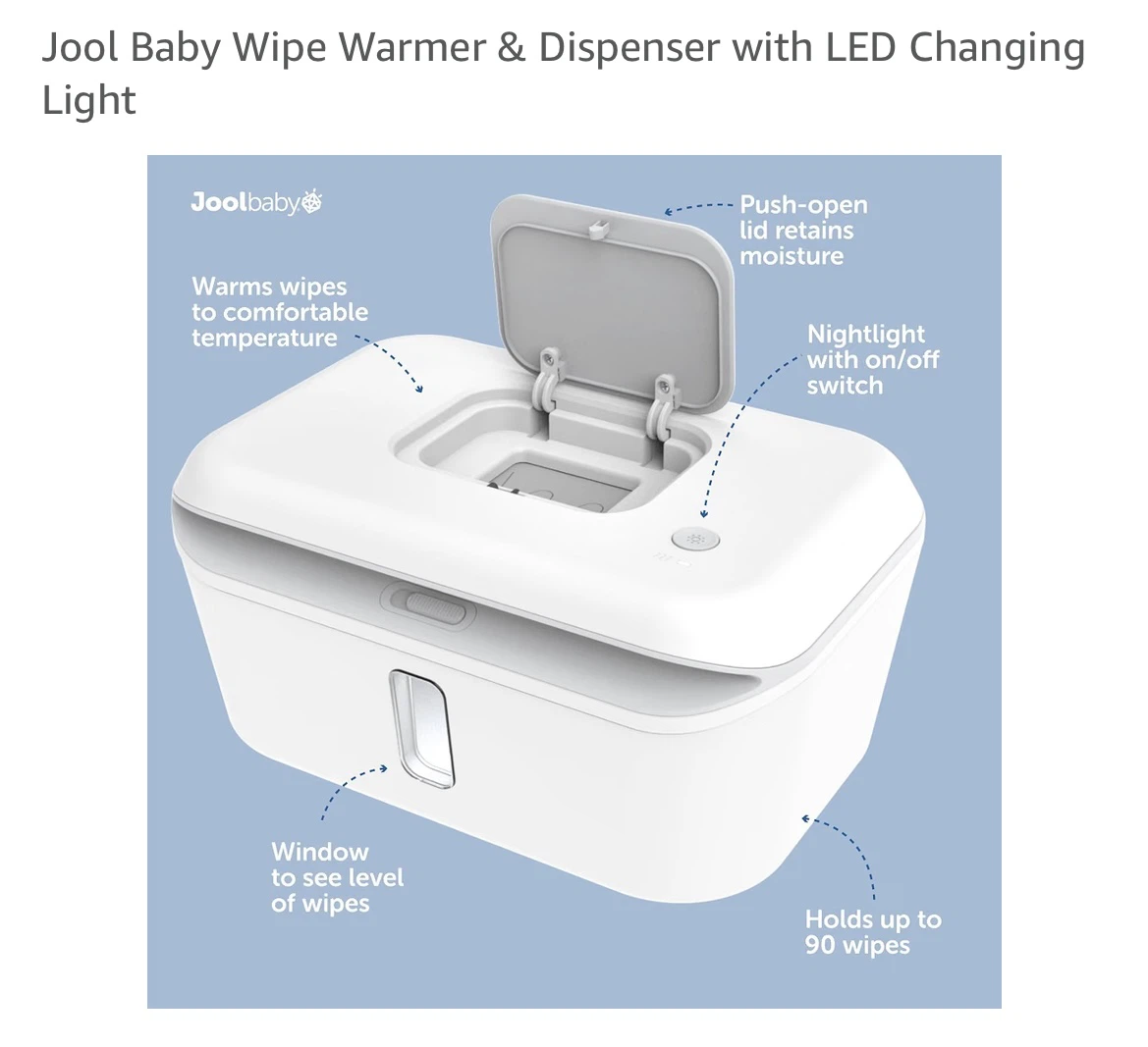 Jool Baby Wipe Warmer & Dispenser with LED Changing Light - photo 4