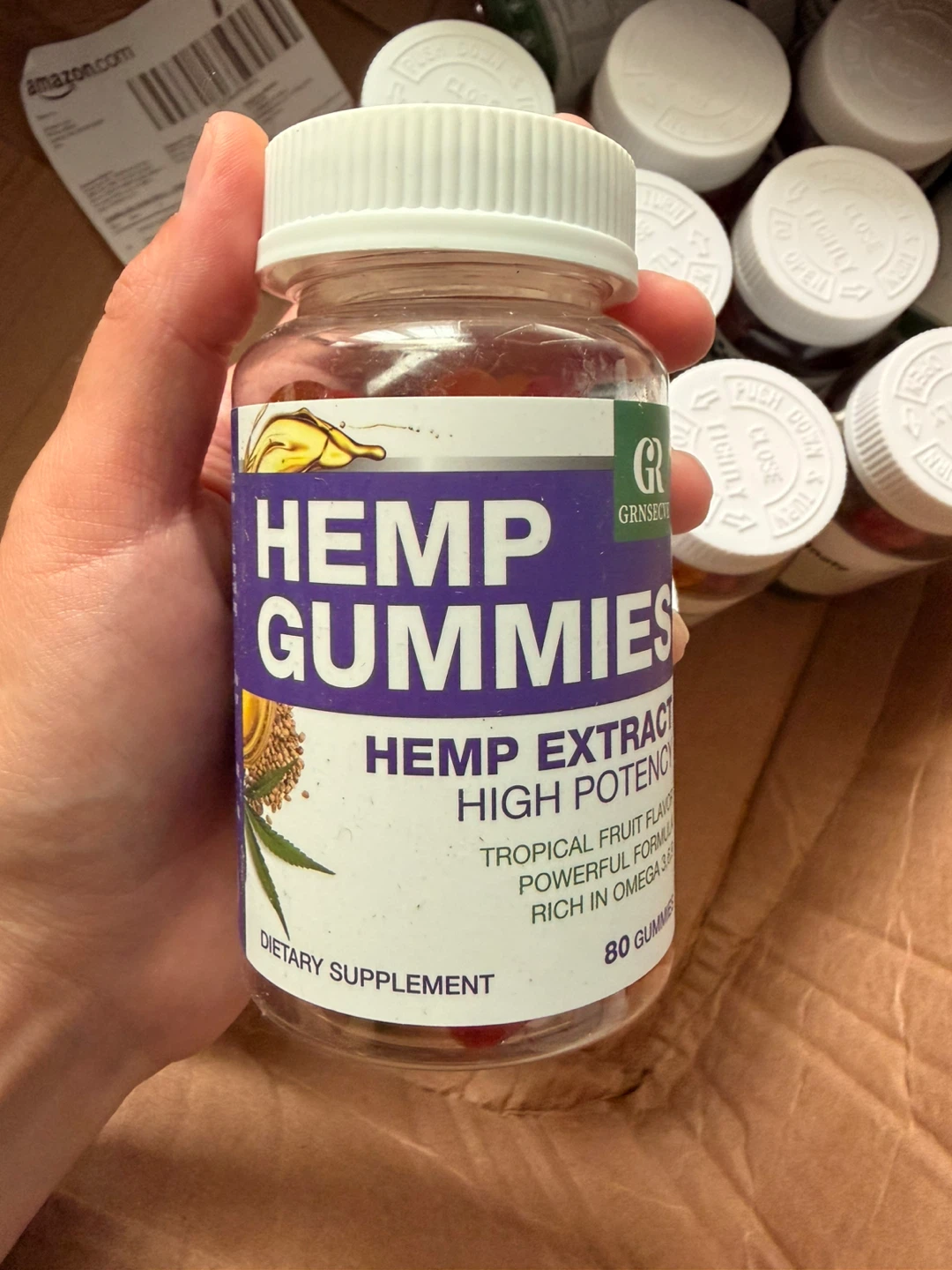 GRNSPORT Hemp Gummies Tropical Fruit Flavor - 80 Count