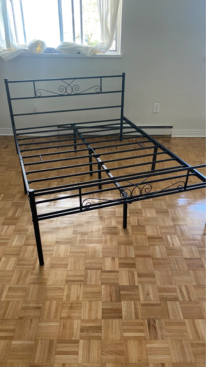 Queen Metal Bed Frame – Like New – Easy to Assemble - photo 3
